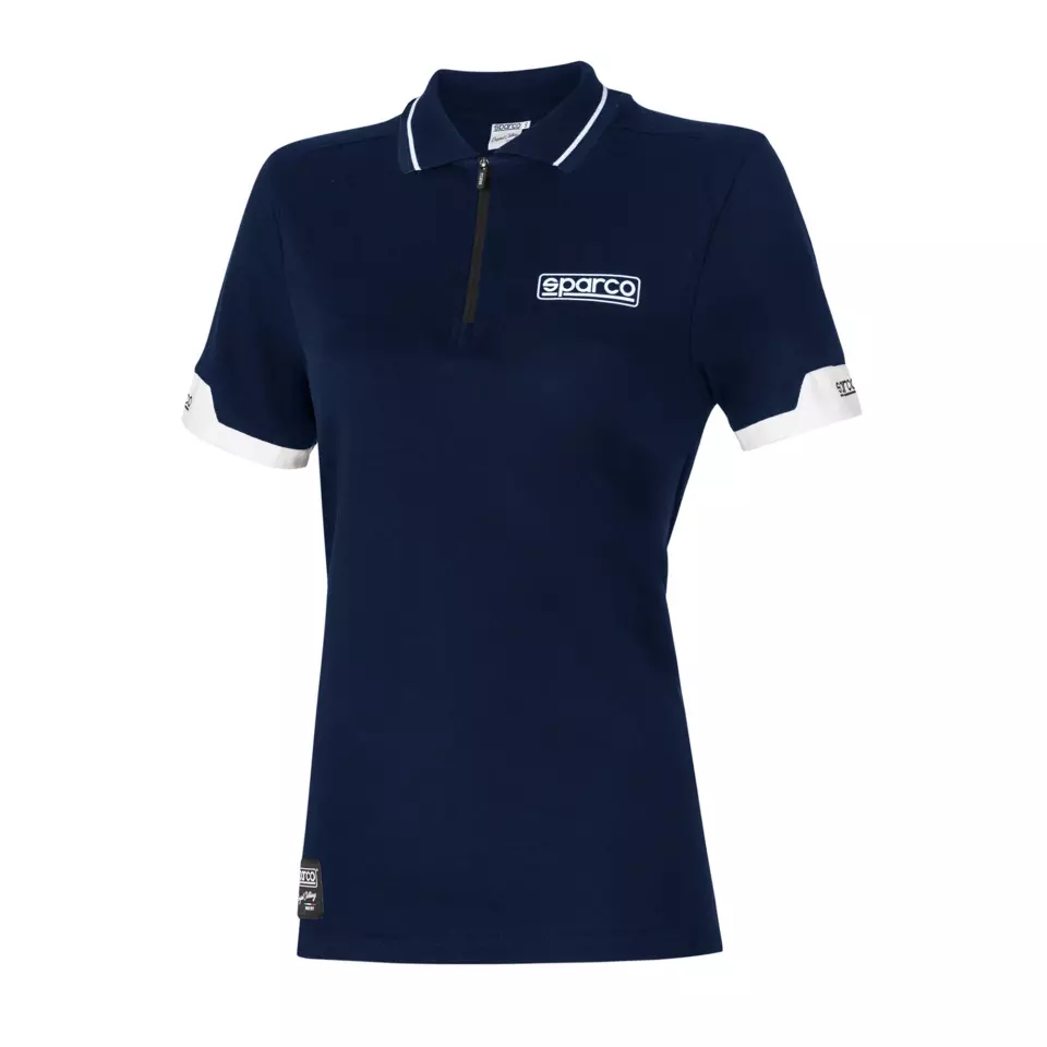Sparco 013036L-BM, MY2024 Zip-Poloshirt für Frauen, Marine/Weiß, image 1, gallery thumbnail