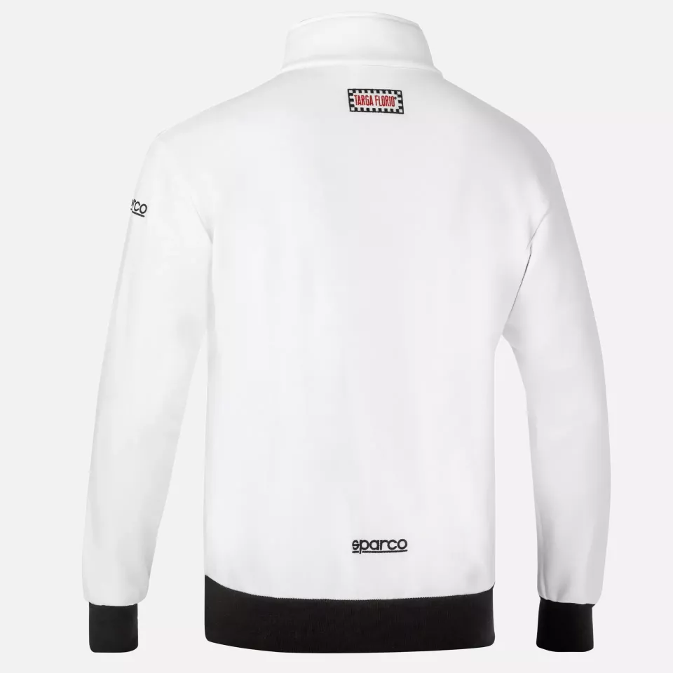 Sparco 013042TF-BI, Targa Florio Full Zip Sweatshirt, White/Black, image 2, gallery thumbnail