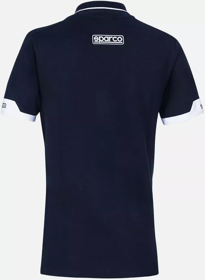 Sparco 013036L-BM, MY2024 Women's Zip Polo Shirt, Navy/White, image 2
