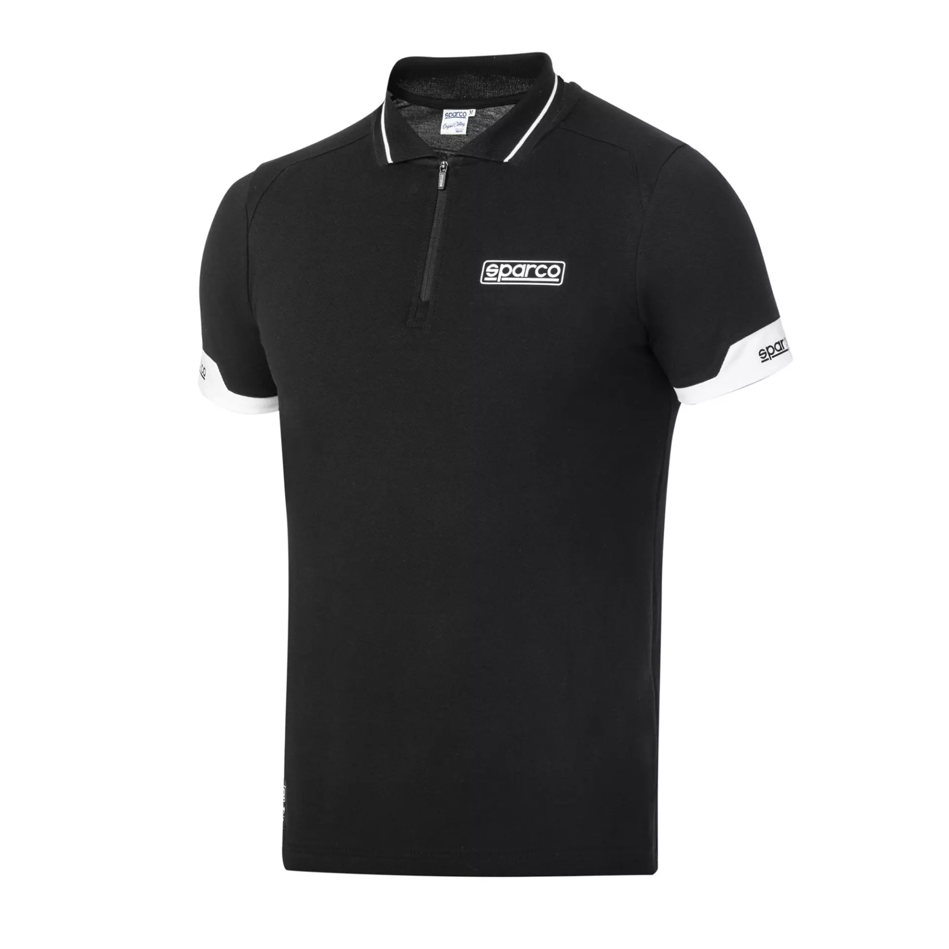 Sparco 013036-NR, MY2024 Polo Zip Shirt, Black, image 1