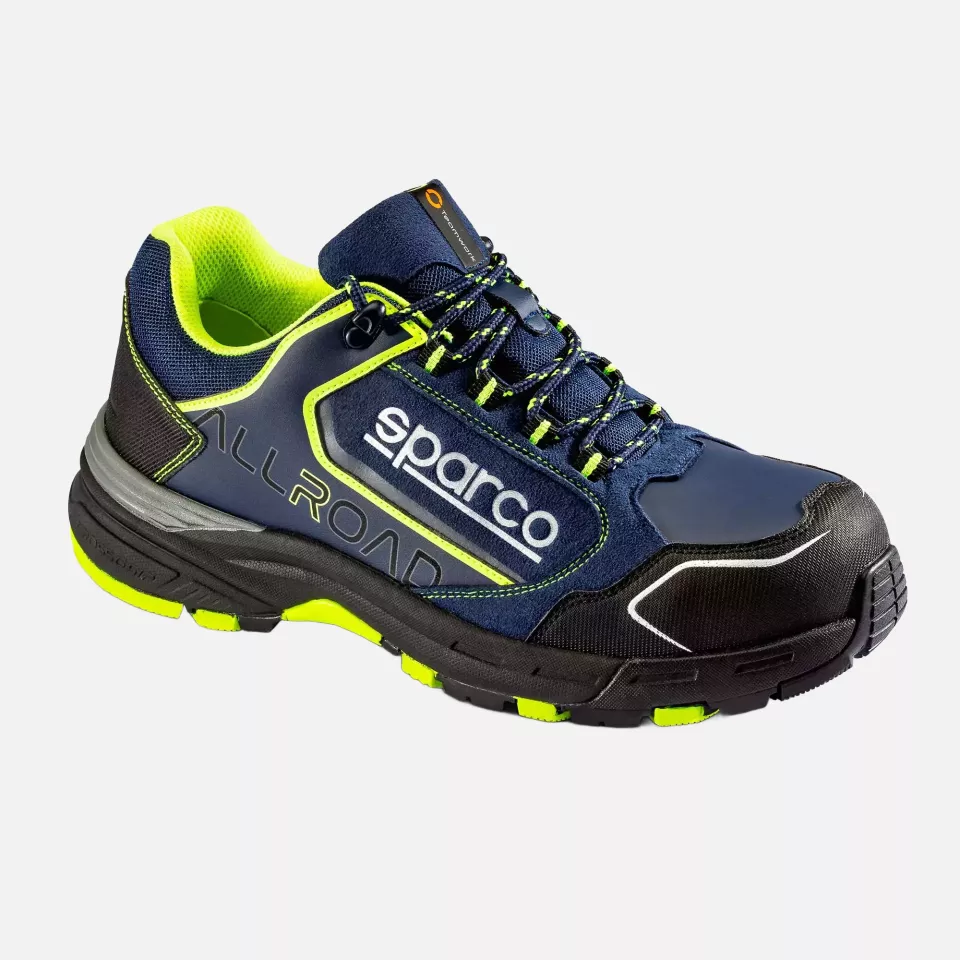 Sparco 07528BMGF, Allroad Sochi Saftey Shoes ESD S3S SR FO HRO, Navy Blue/Yellow, image 1, gallery thumbnail