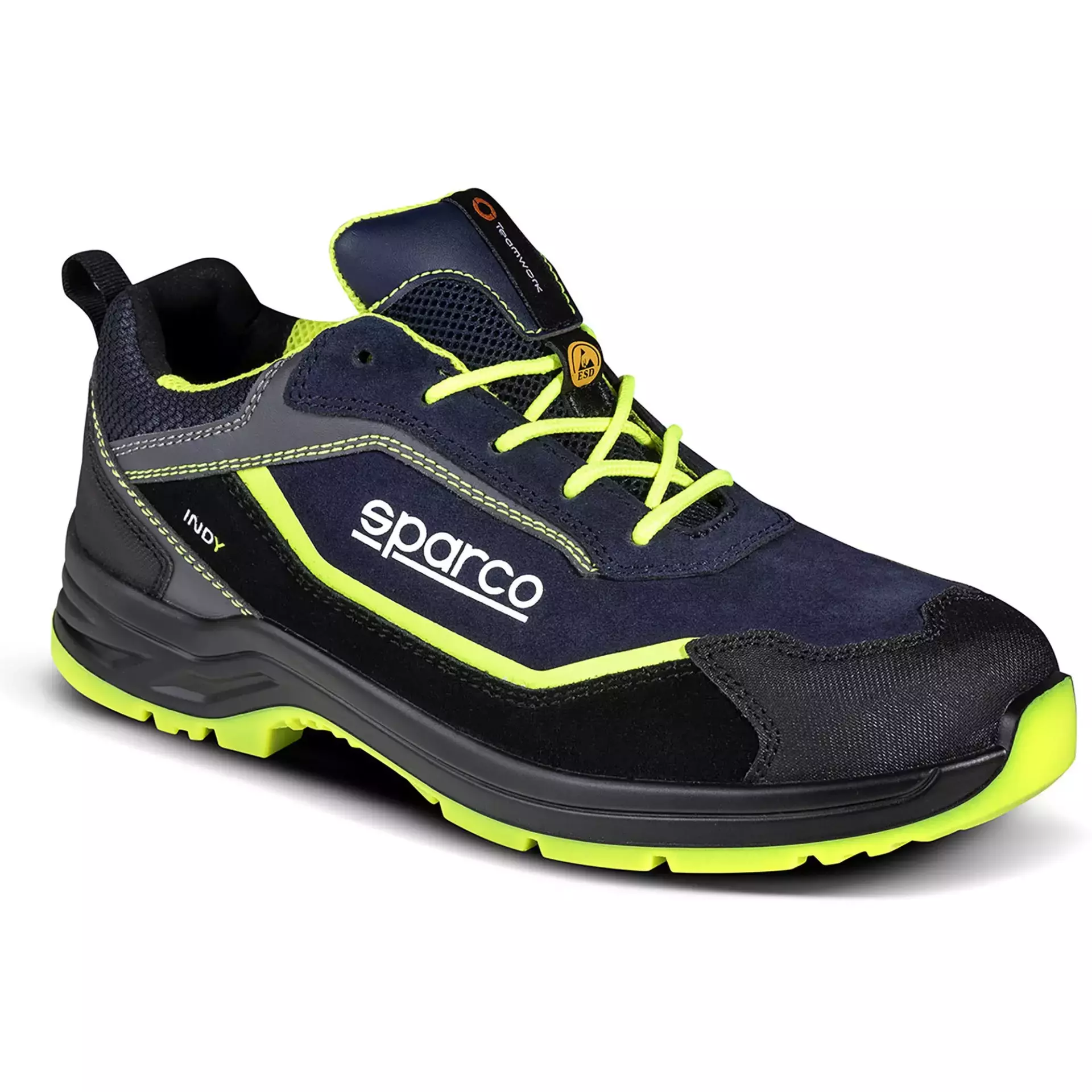 Sparco 07537BMGF, Indy Baltimora Saftey Shoes ESD S3S SR FO LG, Navy Blue/Yellow, image 3