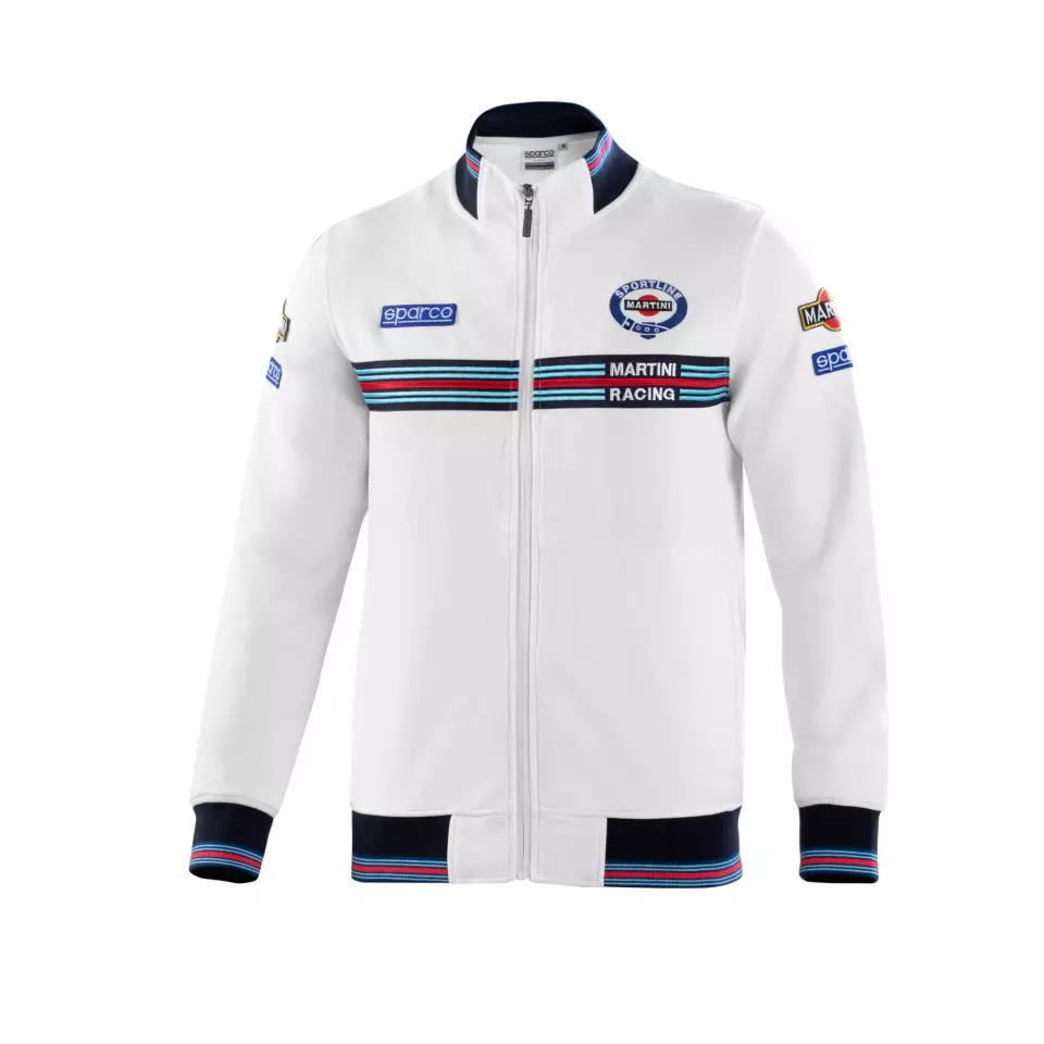 Sparco 01278MR-BI, Martini Racing Sweatshirt mit durchgehendem Reißverschluss, Weiß/Marine, image 1, gallery thumbnail