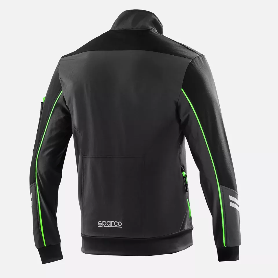Sparco 02413-GSVF, Austin Tech Light-Shell Jacket, Grey/Green, image 2, gallery thumbnail