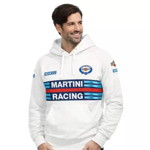 Sparco 01279MR-BI, Martini Racing Hoodie, White, image 2