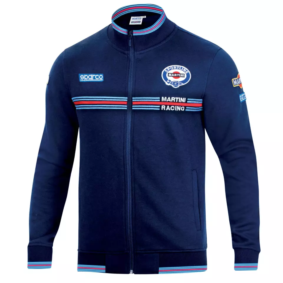 Sparco 01278MR-BM, Martini Racing Full Zip Sweatshirt, Navy Blue, image 1, gallery thumbnail