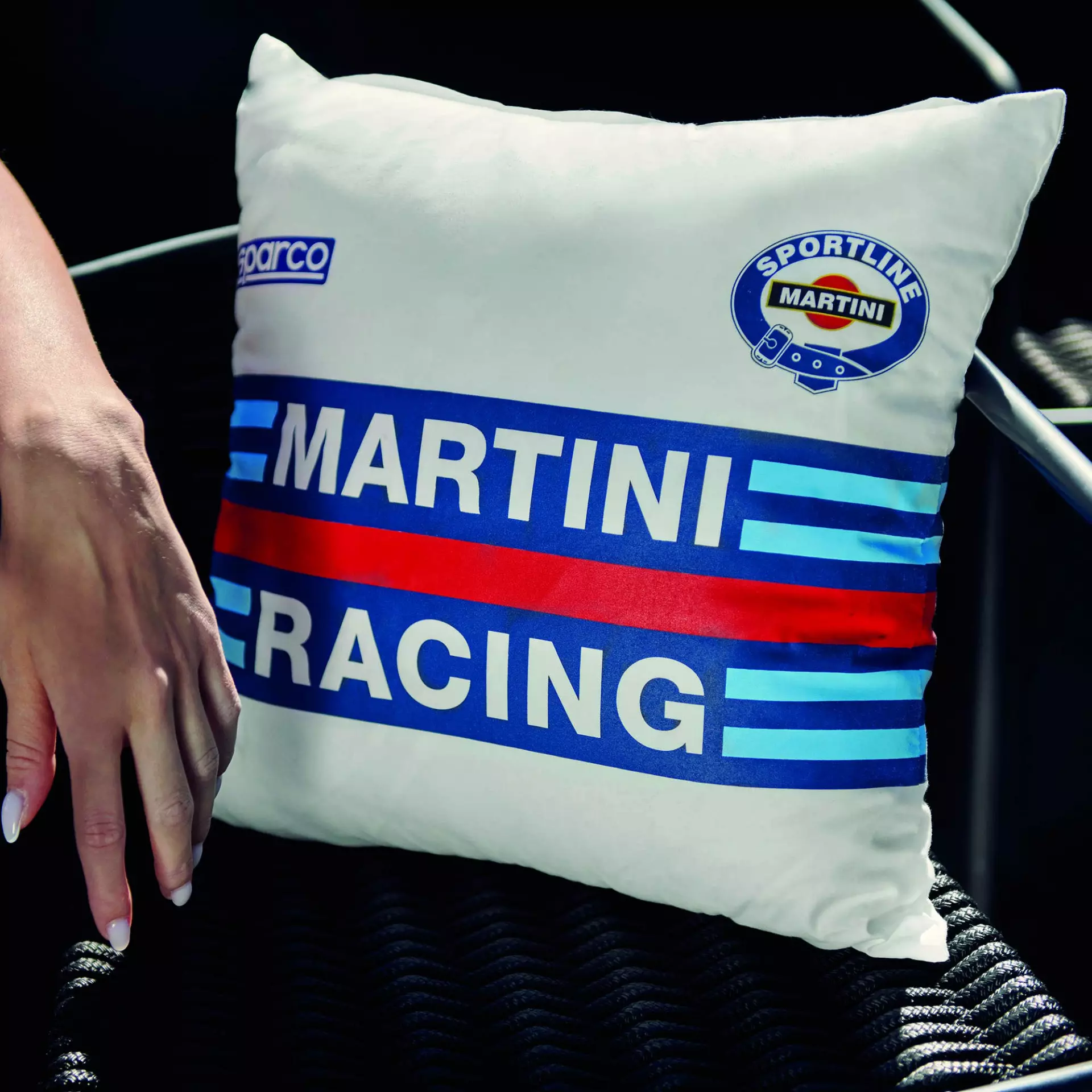 Sparco 099096MR-BI, Martini-R Replica Cushion 40x40cm, White, image 2
