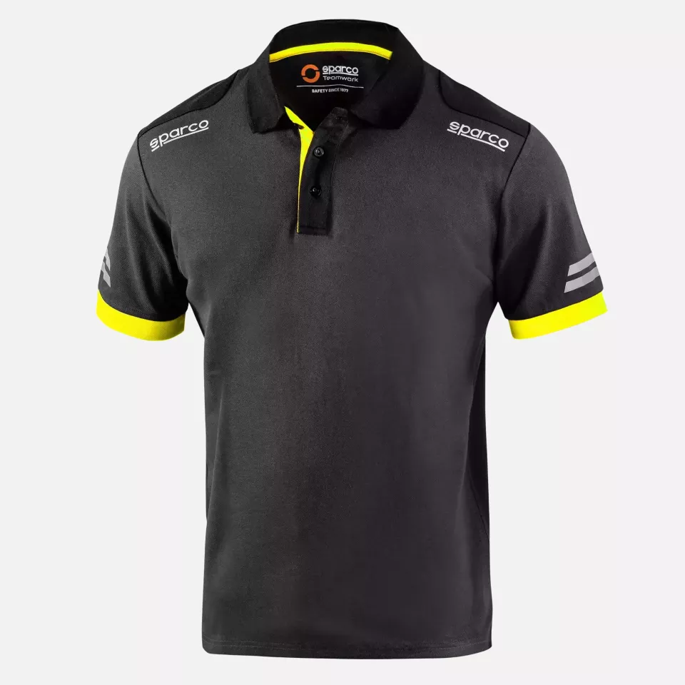 Sparco 02415GSGF, Toledo Tech Polo, Gray/Yellow, image 1, gallery thumbnail