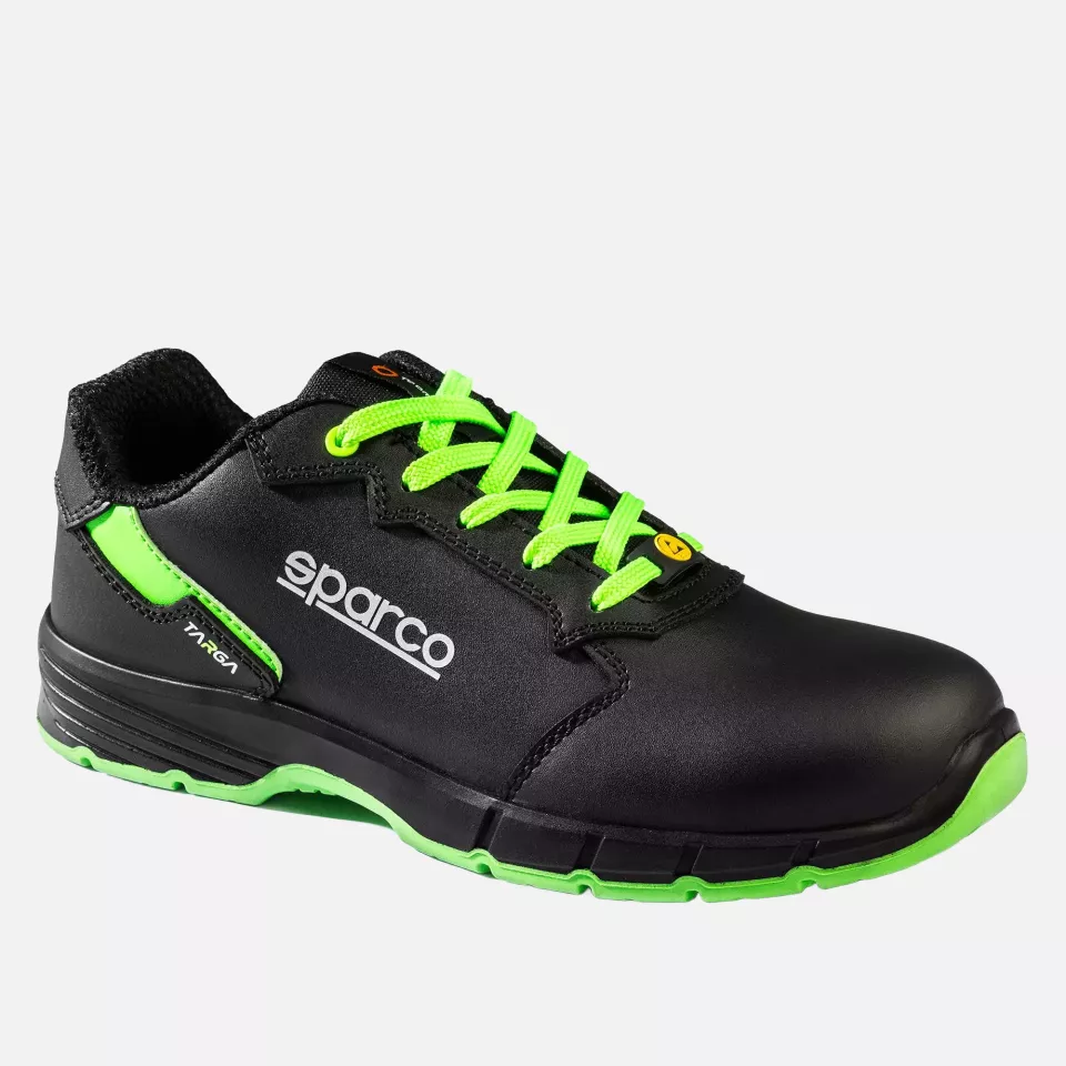Sparco BTB0011B0-K15, Targa Safety Shoes ESD S3S SR FO, Black/Fluorescent Green, image 1, gallery thumbnail