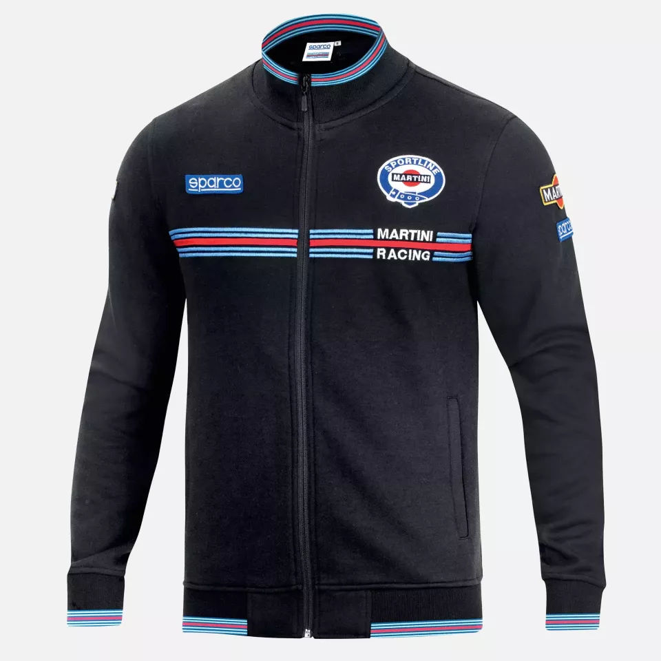 Sparco 01278MR-NR, Martini Racing Full Zip Sweatshirt, Black, image 1, gallery thumbnail