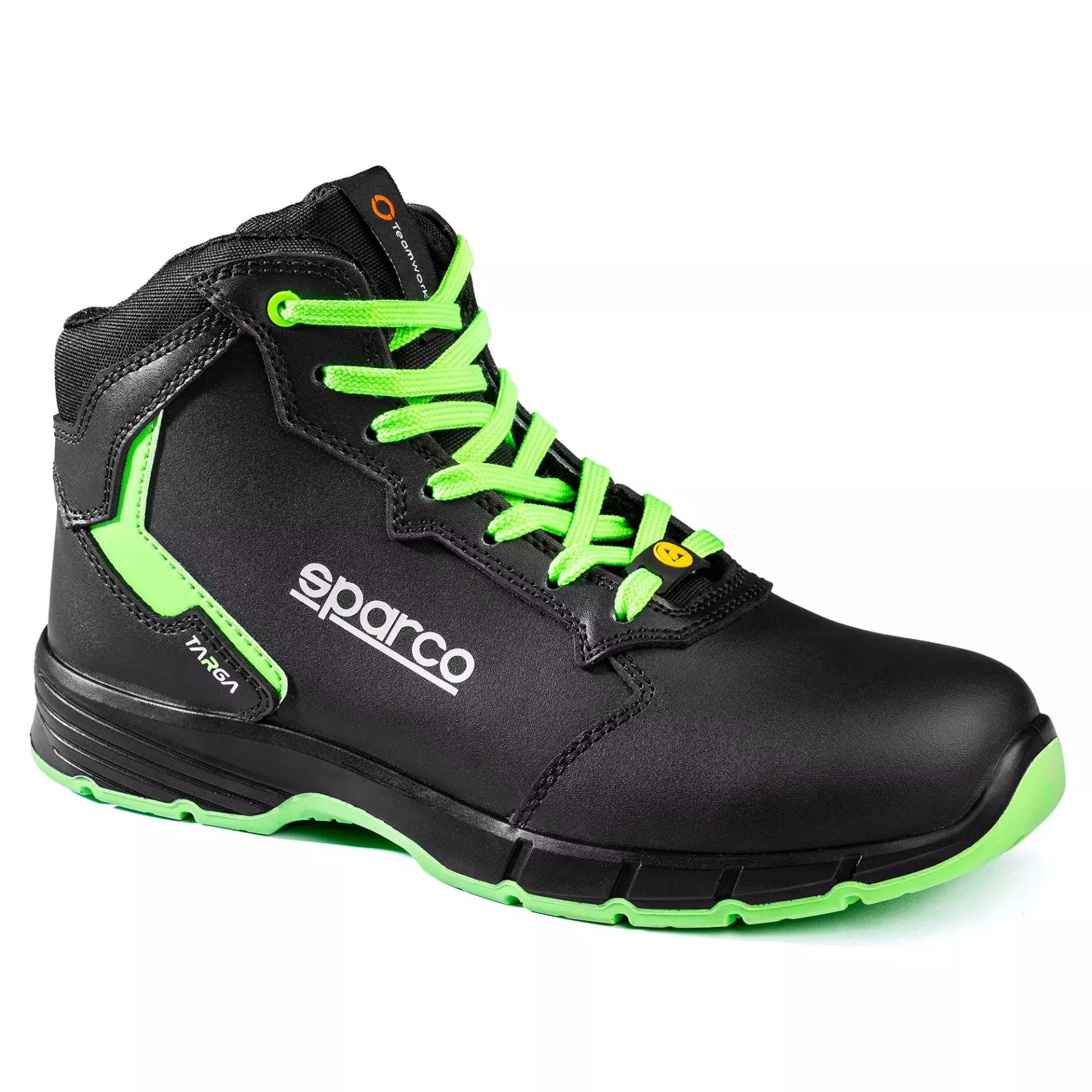 Sparco BTB0012B0-K15, Targa-H Safety Shoes ESD S3S SR FO, Black/Fluorescent Green