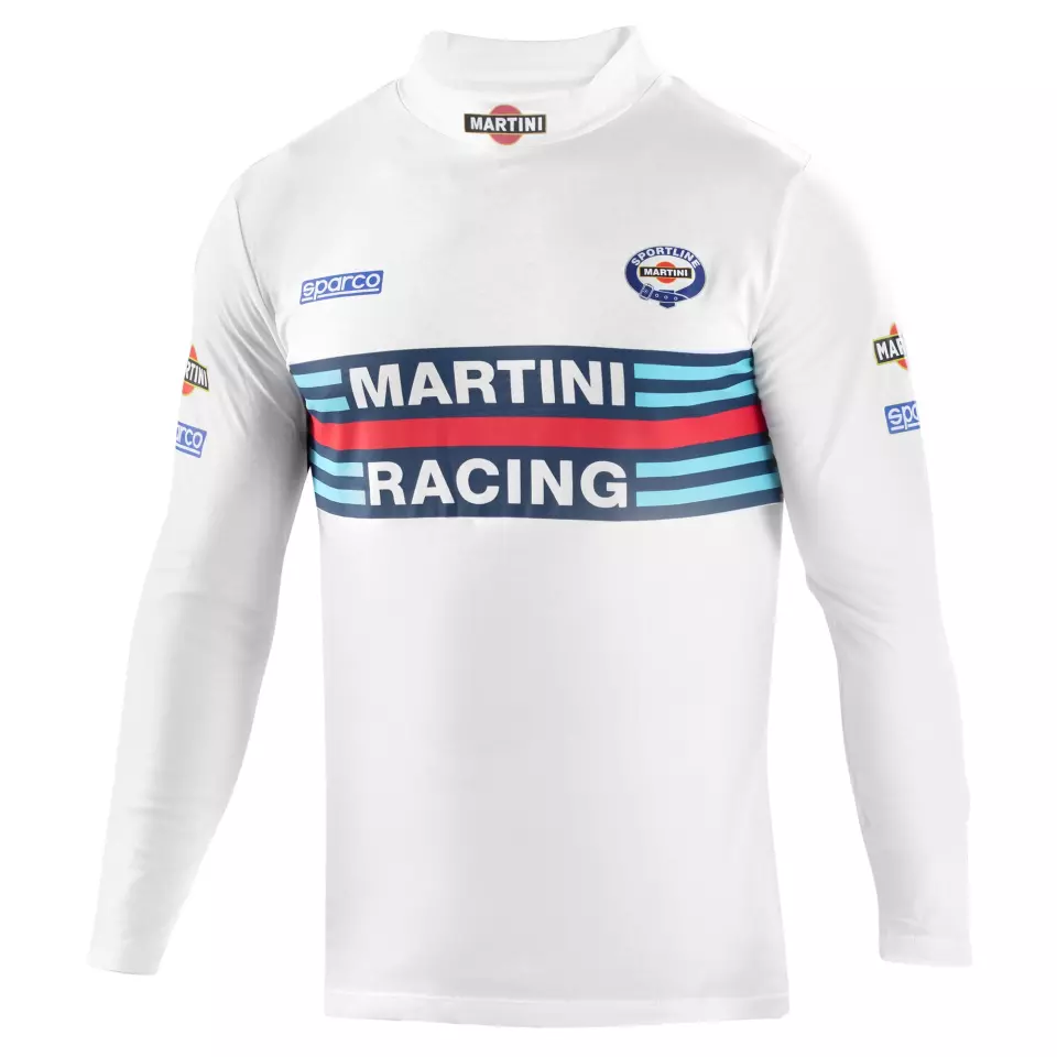 Sparco 002206MR-BI, Martini Langarmshirt mit Stehkragen, Weiß, image 1, gallery thumbnail