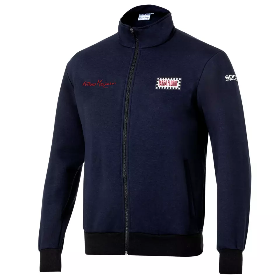 Sparco 013046AM-BM, Merzario Sweatjacke Targa Florio, Marineblau