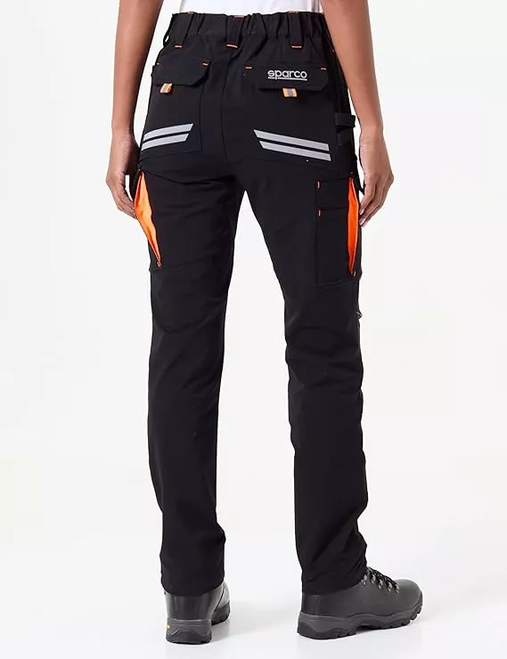 Sparco 02417NRAF, Oregon Tech Trousers, Black/Orange, image 3