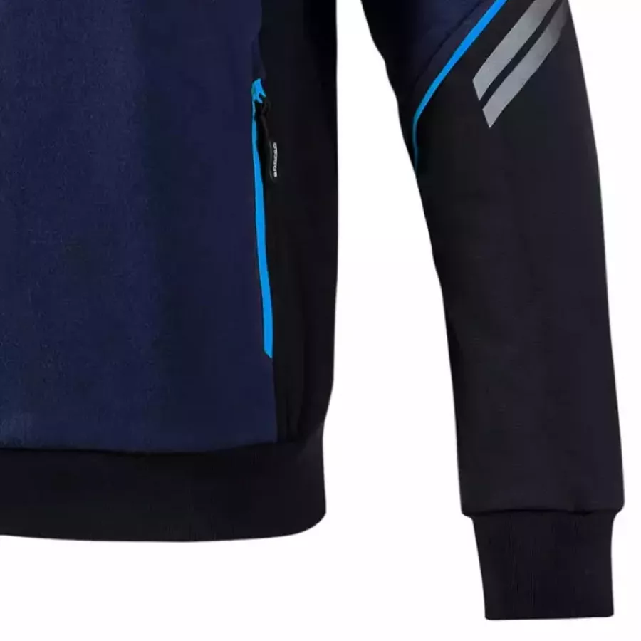 **Rib-Knit Cuffs and Hem** keep the hoodie snug and secure while retaining its shape through daily wear.