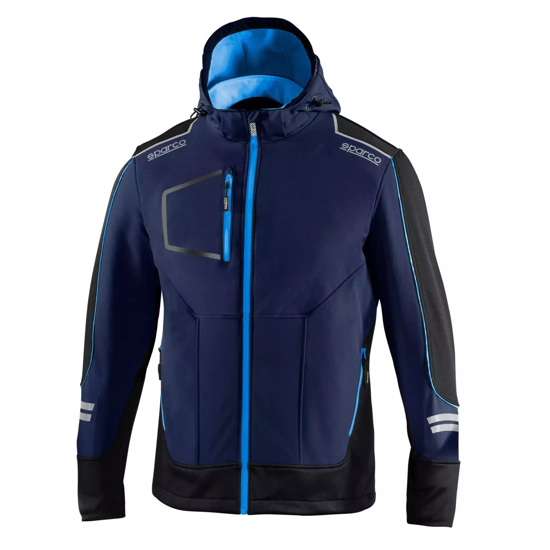 Sparco 02412BMAZ, York Tech Softshell Jacket, Navy Blue/Blue, image 1
