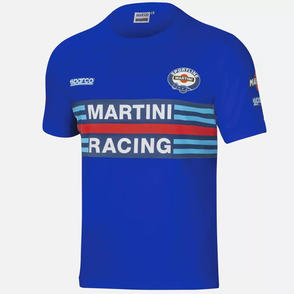 Sparco 01274MR-AZ, Martini Racing T-Shirt, Light Blue, image 1, gallery thumbnail