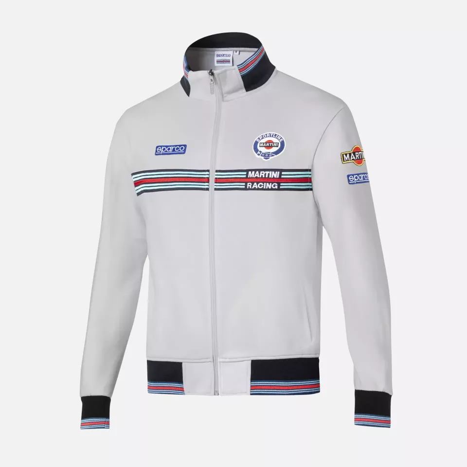 Sparco 01278MR-GR, Martini Racing Full Zip Sweatshirt, Grey, image 1, gallery thumbnail