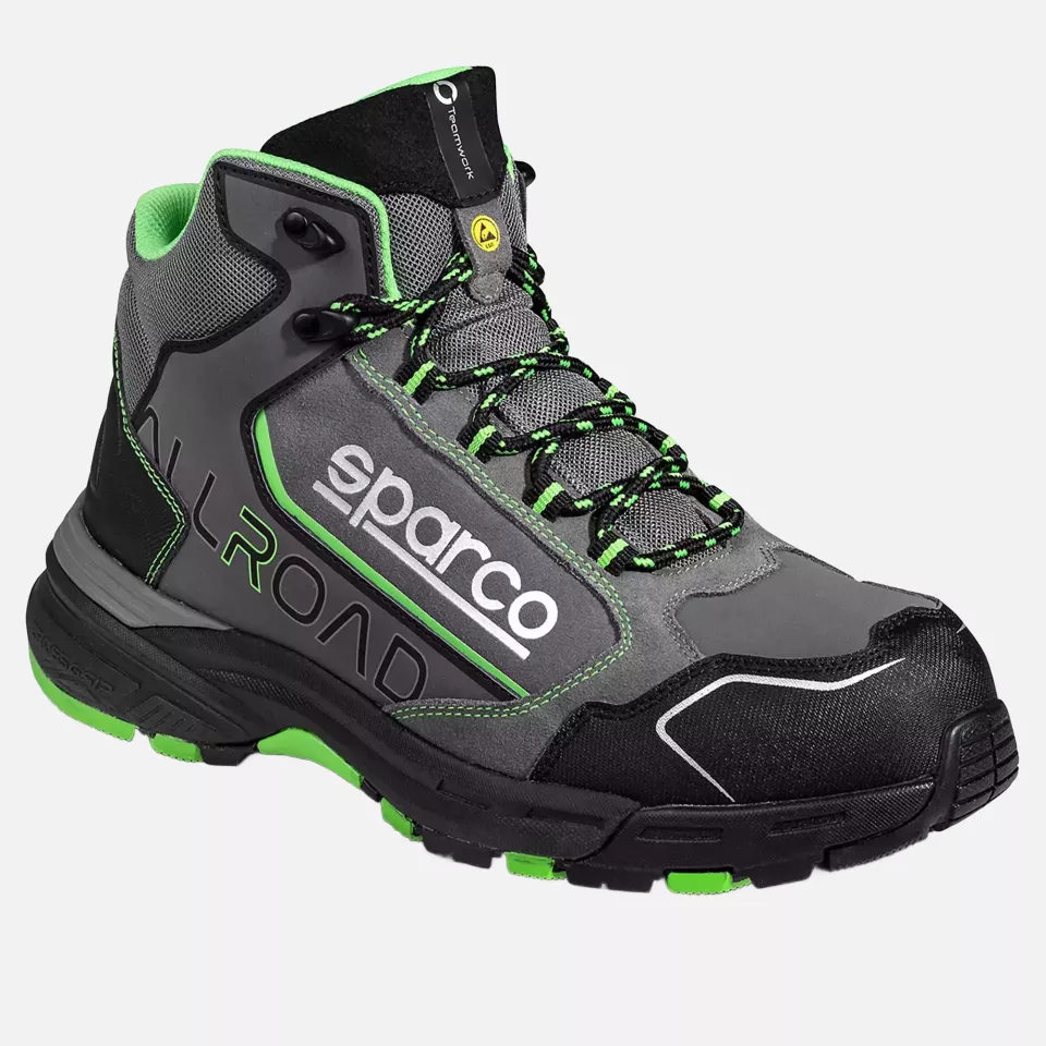 Sparco 07529GSVF, Allroad Leap Sicherheitsschuhe ESD S3S SR FO HRO, Grau/Grün, image 1, gallery thumbnail