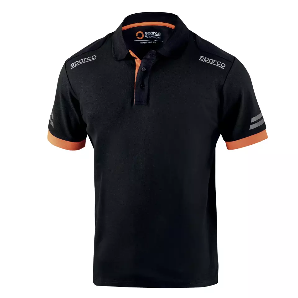 Sparco 02415NRAF, Toledo Tech Polo, Black/Orange, image 1, gallery thumbnail