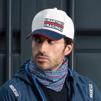 Sparco 01341MRBI, Martini-R Cap Side Logo, White/Blue, image 3