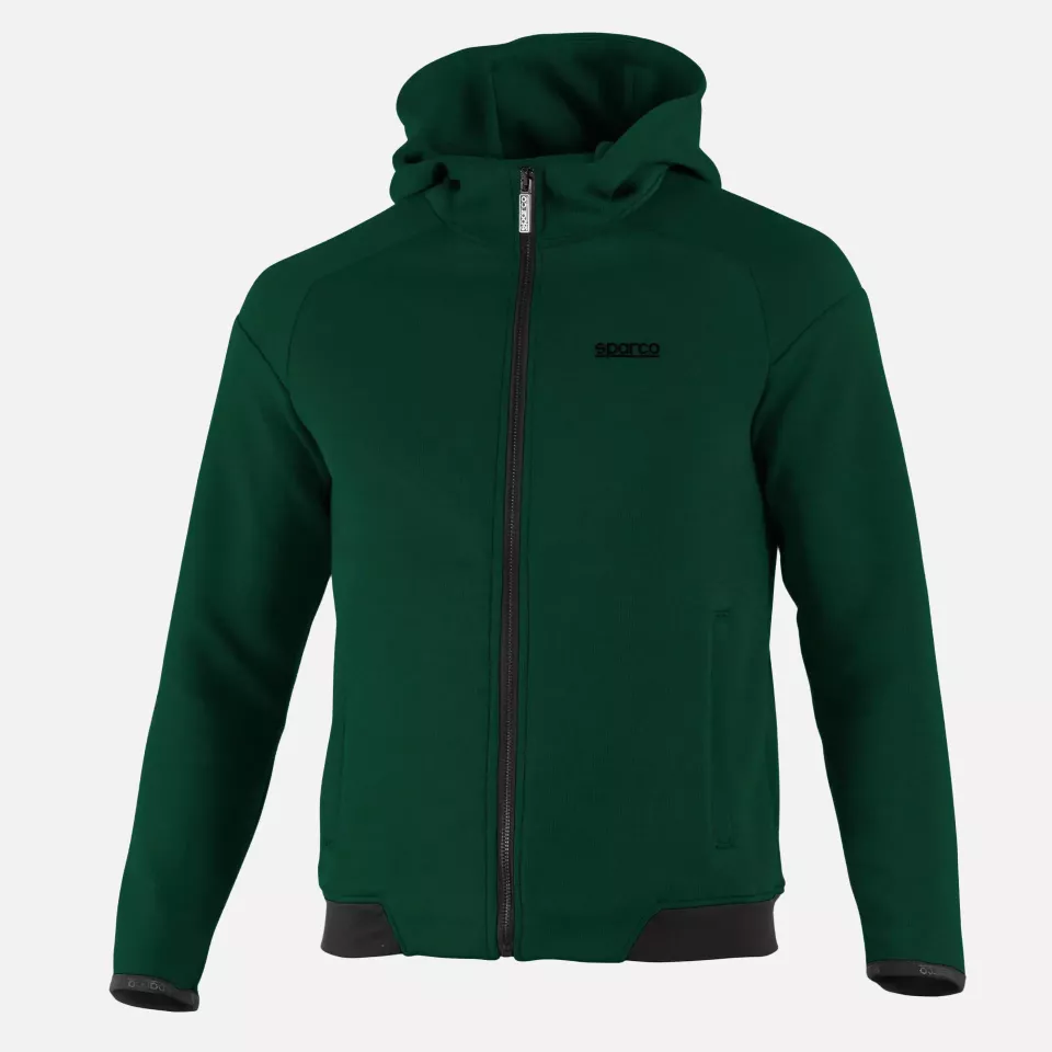 Sparco BMJ0012B0-G22, Hooded Sweatshirt Full Zip, Green/Black, image 1, gallery thumbnail