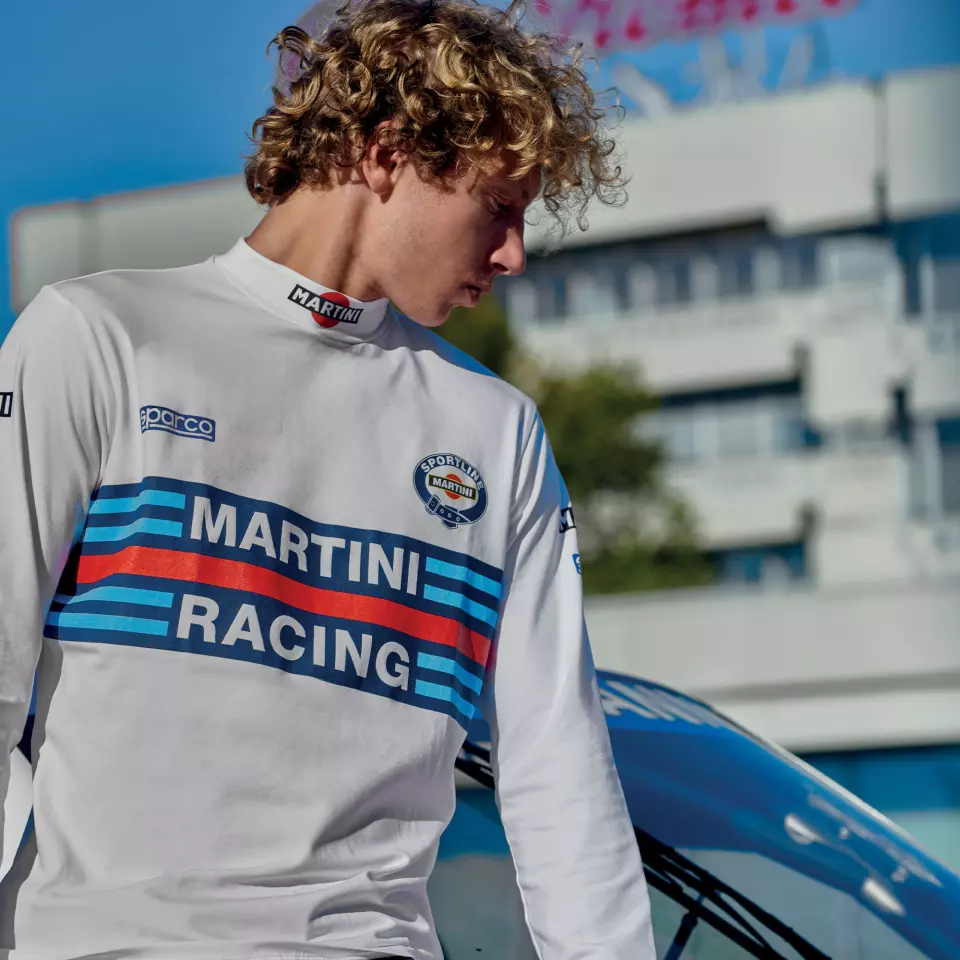 Sparco 002206MR-BI, Martini Langarmshirt mit Stehkragen, Weiß, image 3, gallery thumbnail