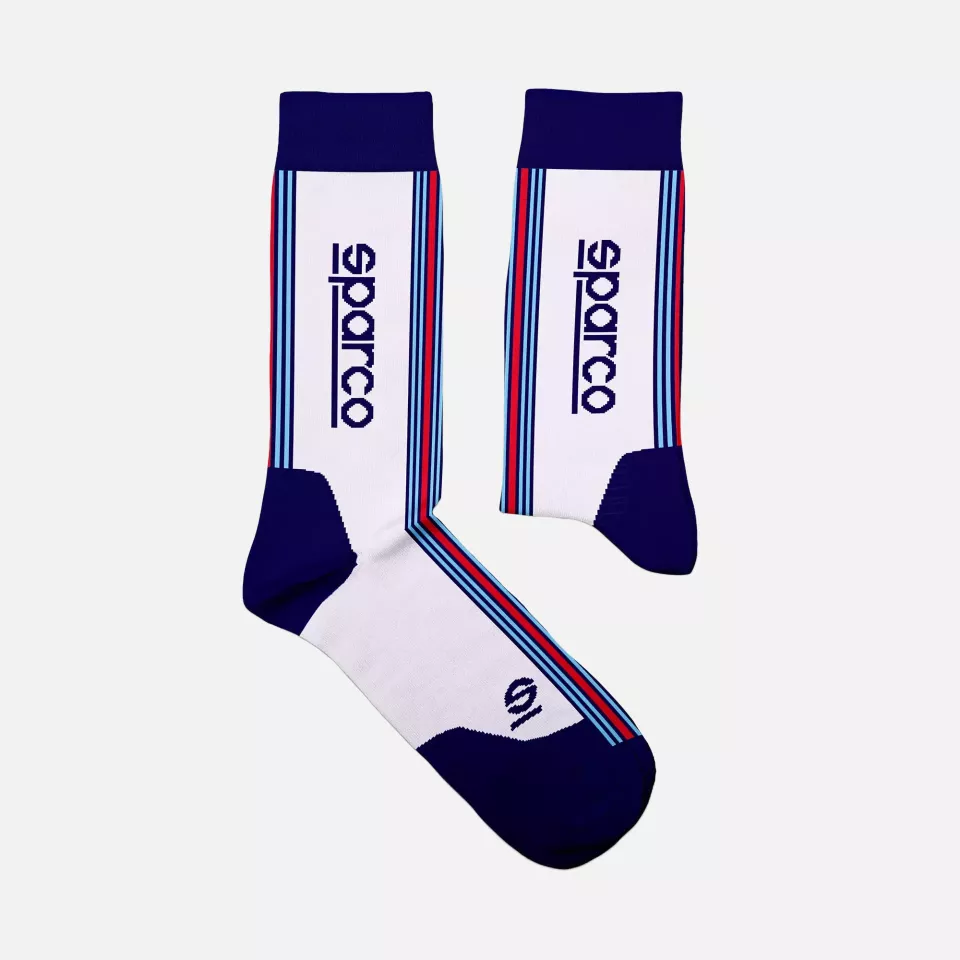 Sparco 099145MR-BIBM, Martini-R Iconic Socks, White/Blue, image 3, gallery thumbnail