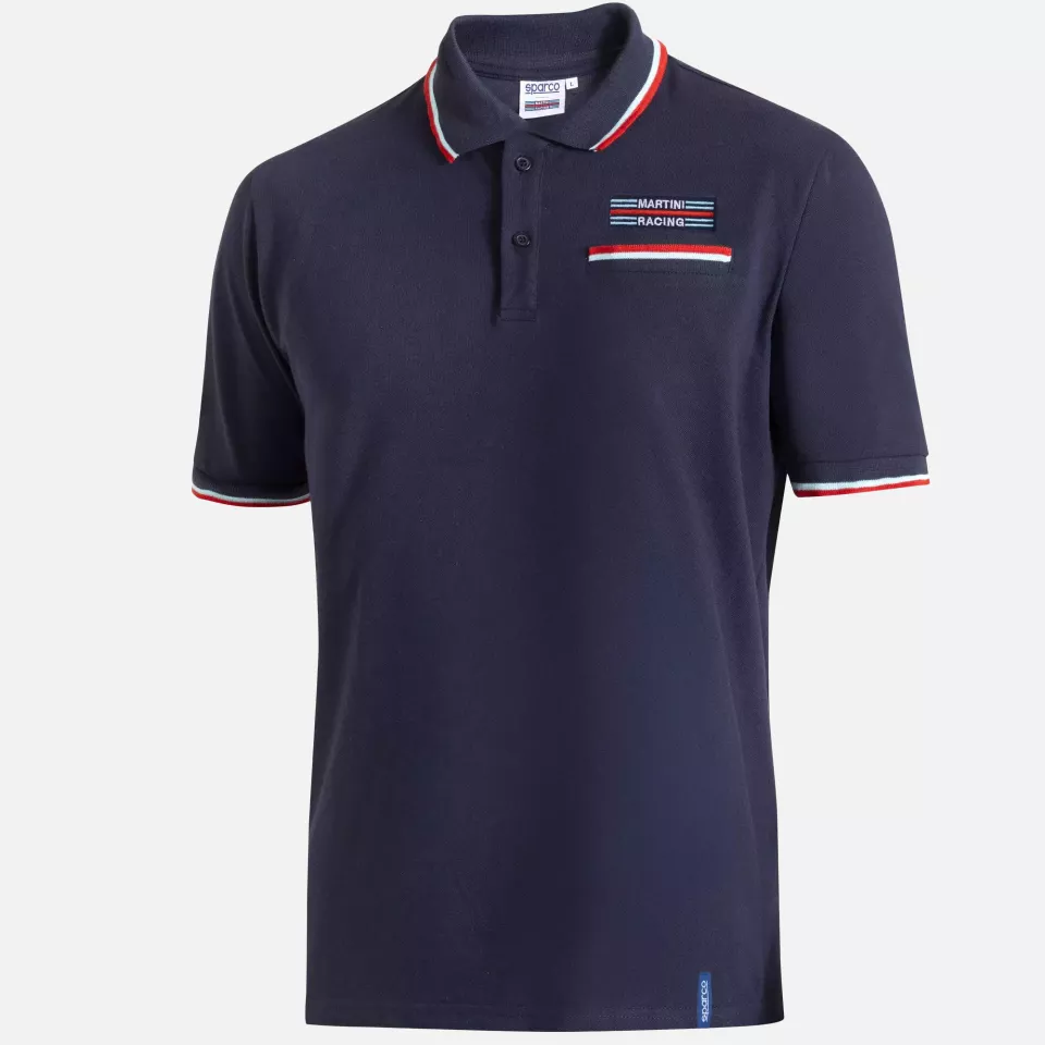 Sparco BML0009D0-N02, Martini Racing Polo Shirt with Pocket, Navy Blue, image 1, gallery thumbnail