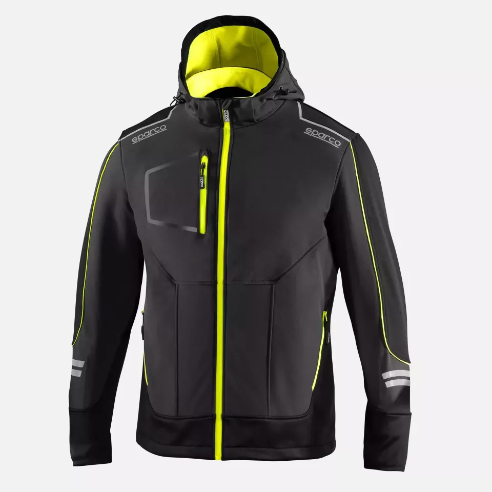 Sparco 02412GSGF, York Tech Softshell Jacket, Gray/Yellow, image 1, gallery thumbnail