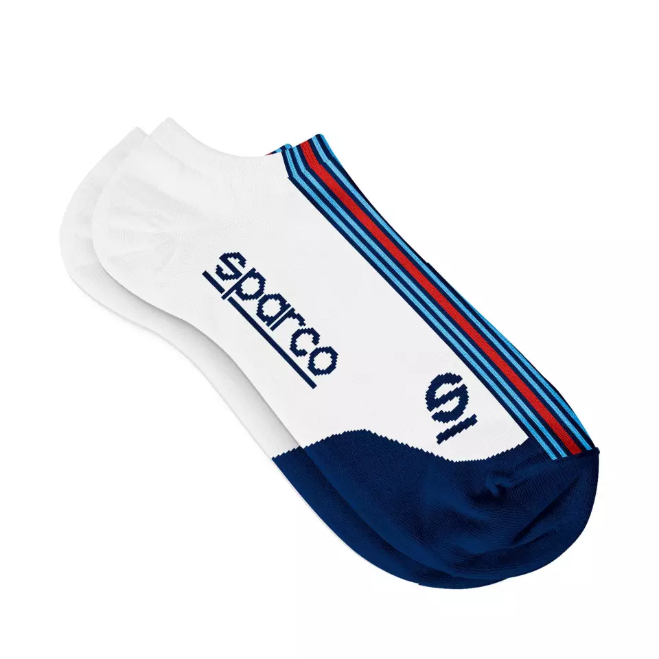 Sparco BMZ0001D0-W06, Martini Racing Socks Low Cut, White/Blue, image 1, gallery thumbnail