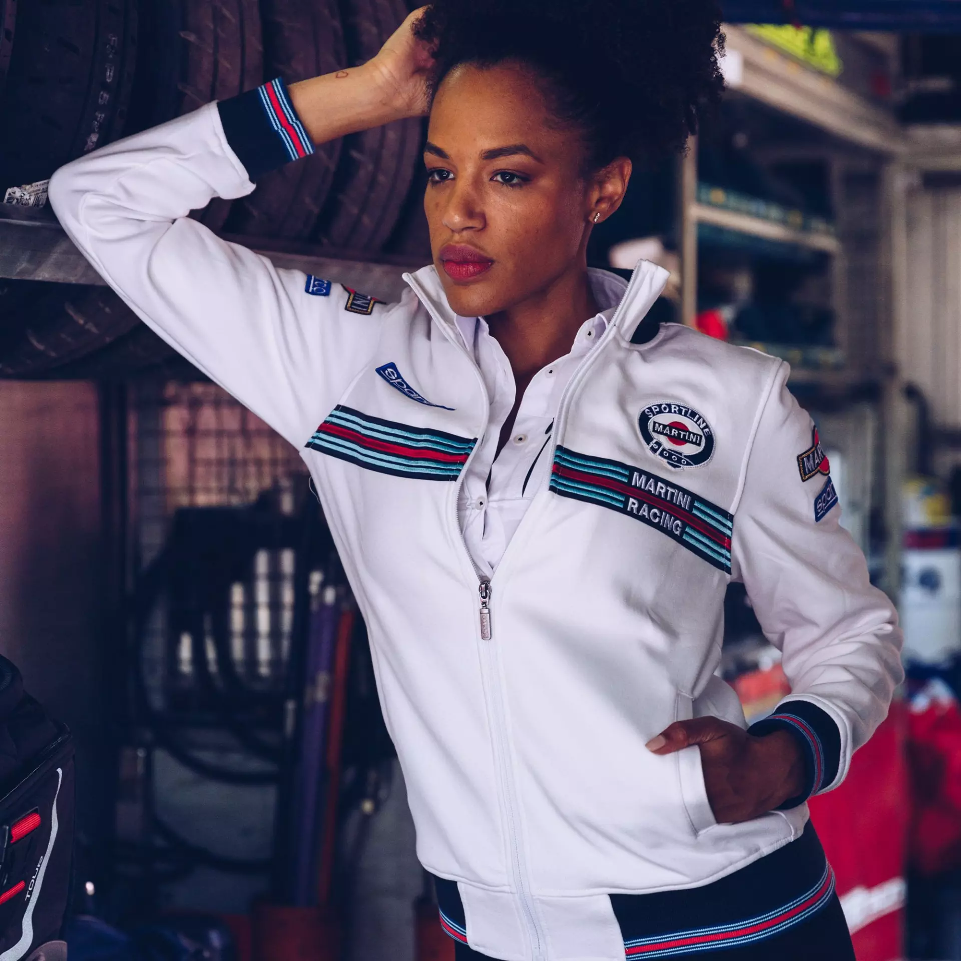 Sparco 013033MR-BI, Martini Racing Damen Sweatjacke, Weiß, image 5