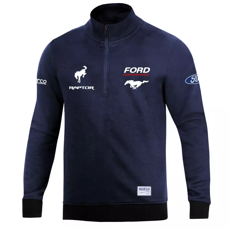 Sparco BMF0005H0-N02, Ford Performance Sweatshirt Half Zip, Navy Blue, image 1, gallery thumbnail