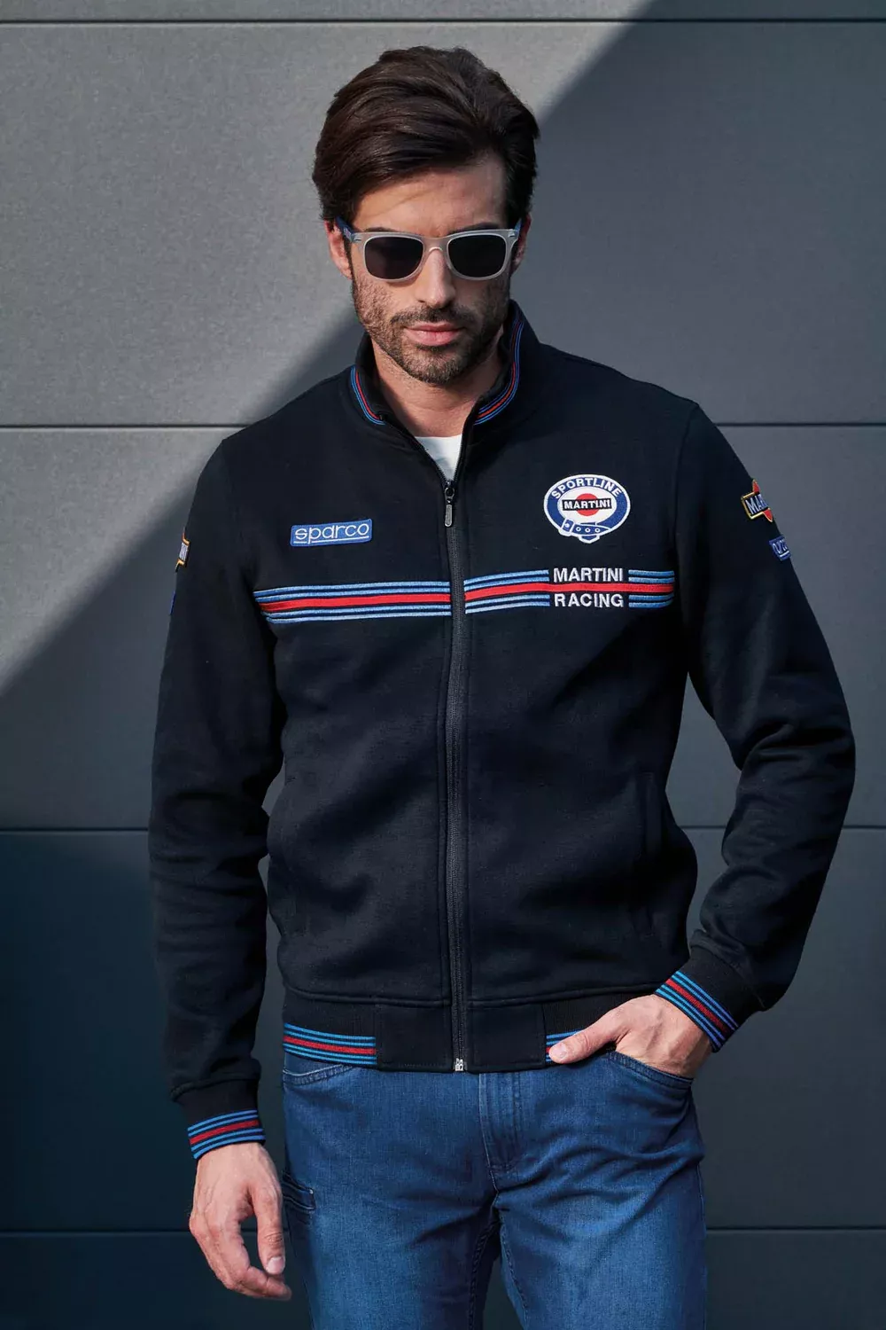 Sparco 01278MR-NR, Martini Racing Full Zip Sweatshirt, Black, image 2
