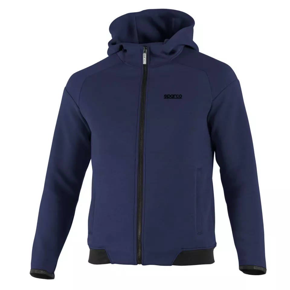 Sparco BMJ0012B0-N02, BM Hooded Sweatshirt Full Zip, Navy Blue