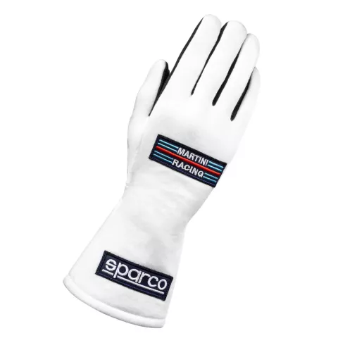  001366MR-BI, Sparco Land Classic Racing Gloves Martini Racing, White/Black