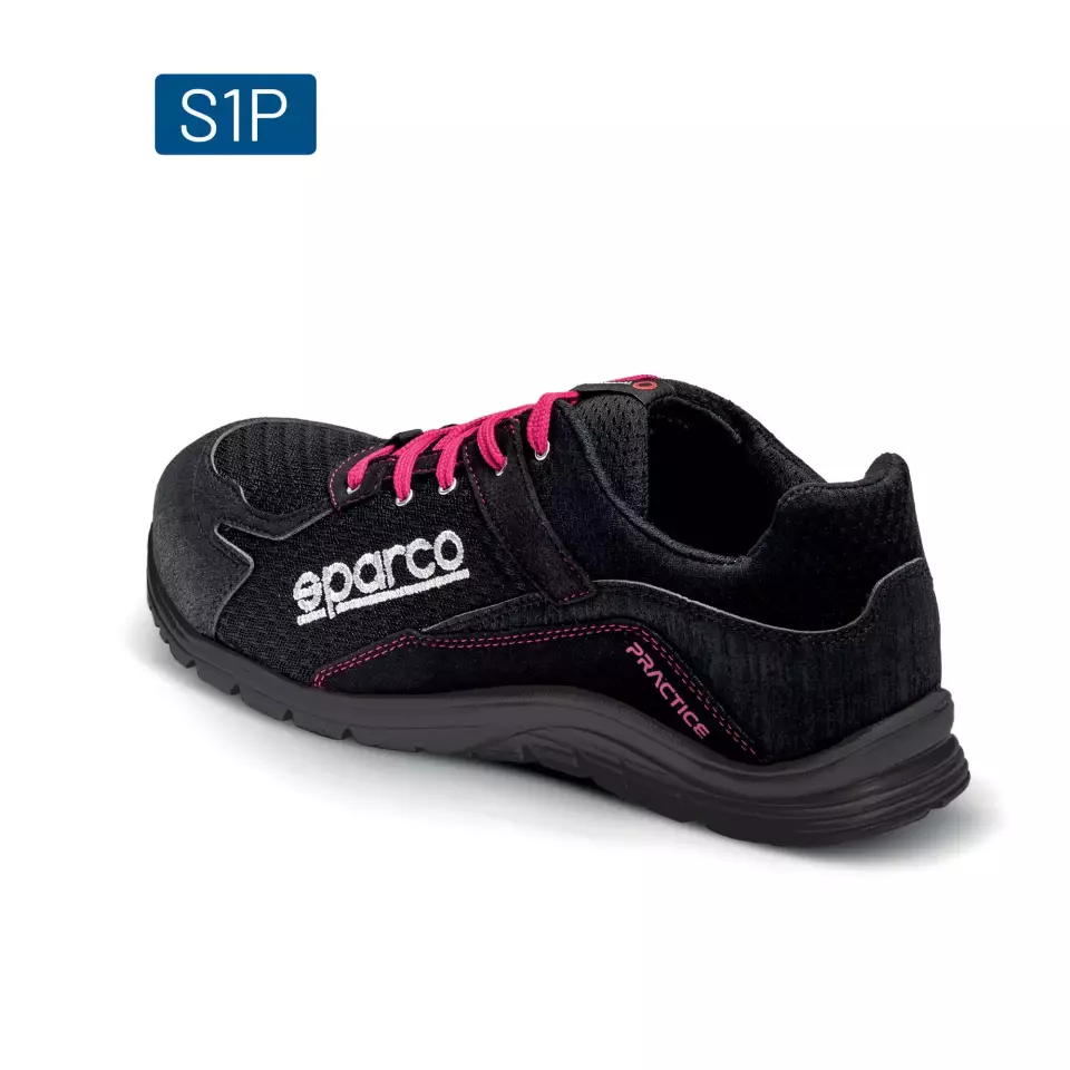 Sparco 07517NRFU, Practice Jody Saftey Shoes ESD S1P SRC, Black/Pink, image 3, gallery thumbnail