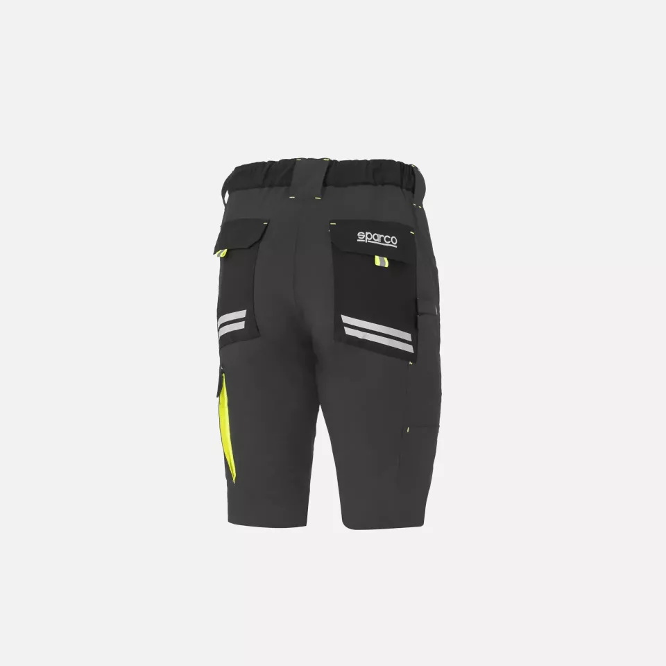 Sparco 02428GSGF, Laredo Tech Light Shorts, Dark Gray/Yellow, image 2, gallery thumbnail