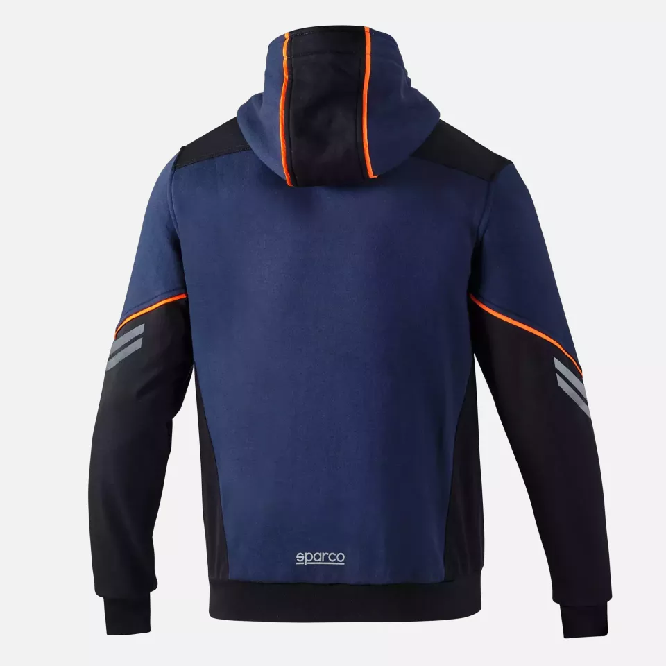Sparco 02414BMAF, Colorado Full Zip Hooded, Navy Blue/Orange, image 2, gallery thumbnail