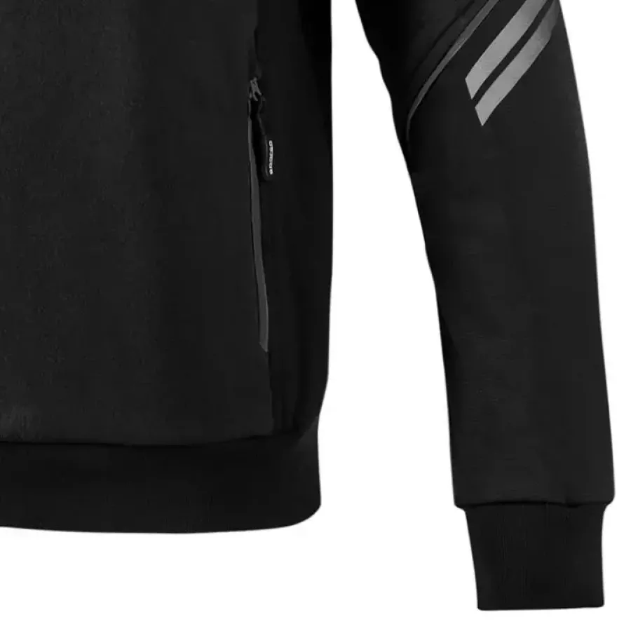 **Rib-Knit Cuffs and Hem** keep the hoodie snug and secure while retaining its shape through daily wear.