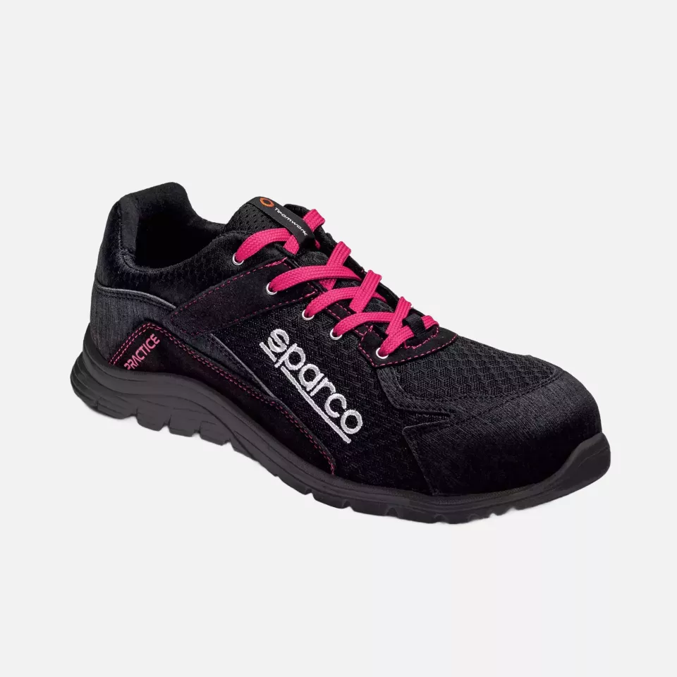 Sparco 07517NRFU, Practice Jody Saftey Shoes ESD S1P SRC, Black/Pink, image 2, gallery thumbnail