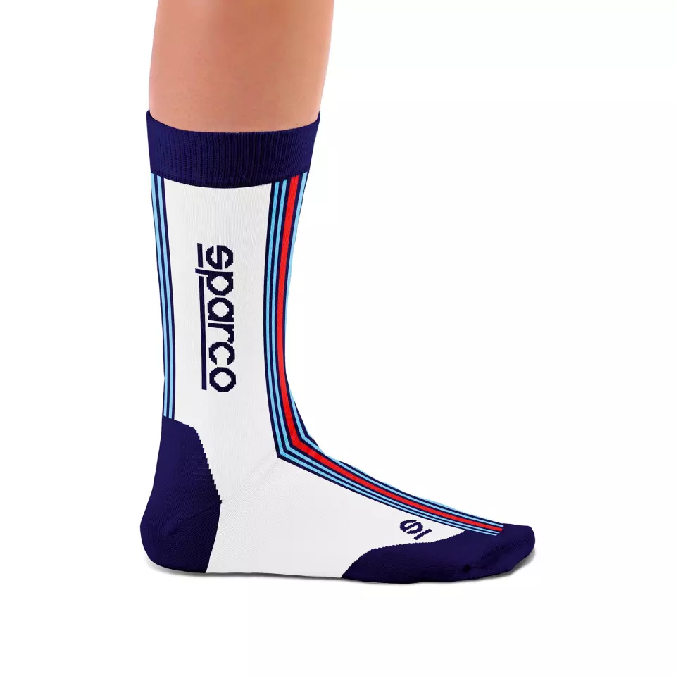 Sparco 099145MR-BIBM, Martini-R Iconic Socks, White/Blue, image 1, gallery thumbnail