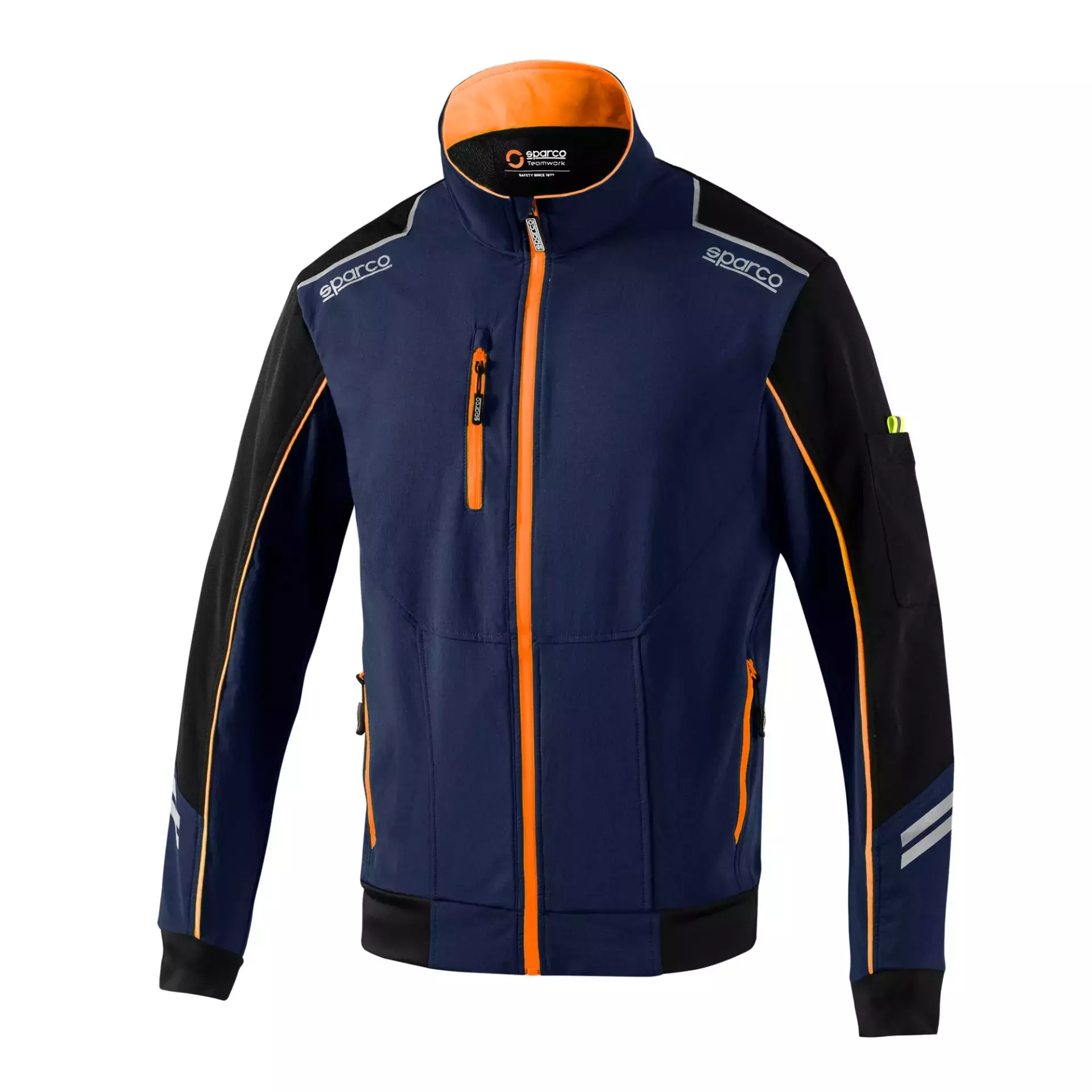 Sparco 02413BMAF, Austin Tech Softshell Jacket, Navy Blue/Orange, image 1