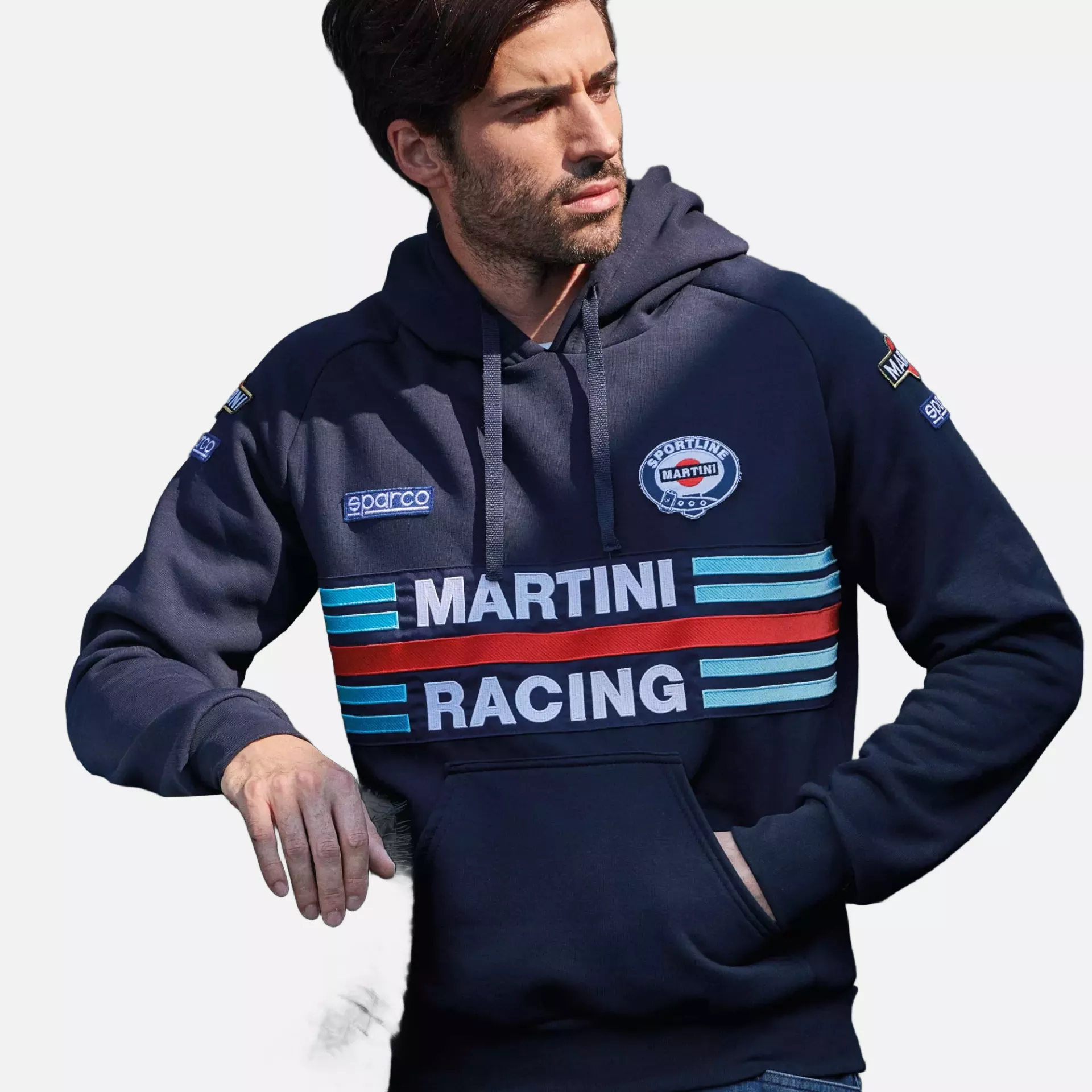 Sparco 01279MR-BM, Martini Racing Hoodie, Navy Blue, image 3