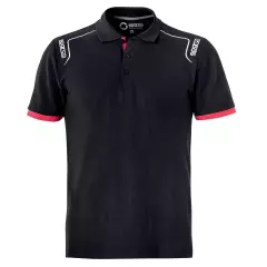 02407NR, Sparco Portland Tech Stretch Polo, Black