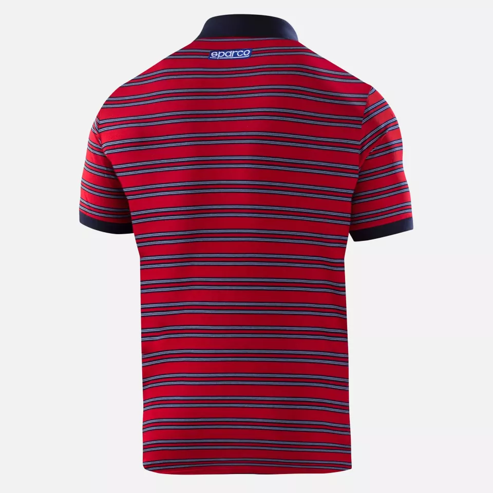 Sparco 01396MR-RS, Sportline Martini Racing Replica Polo Shirt with Stripes, Red/Navy, image 2, gallery thumbnail