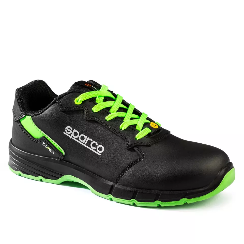 Sparco BTB0011B0-K15, Targa Safety Shoes ESD S3S SR FO, Black/Fluorescent Green, image 1, gallery thumbnail