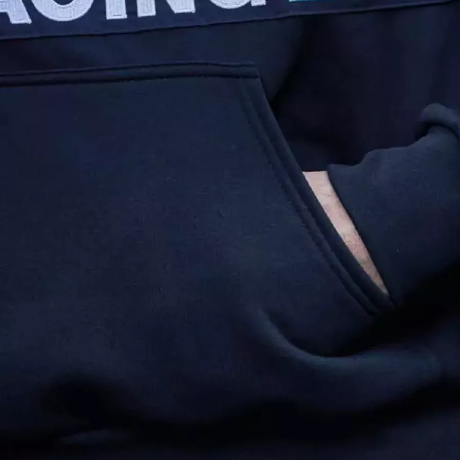 **Kangaroo Pocket** offers a relaxed place to warm your hands or stash essentials on the go.