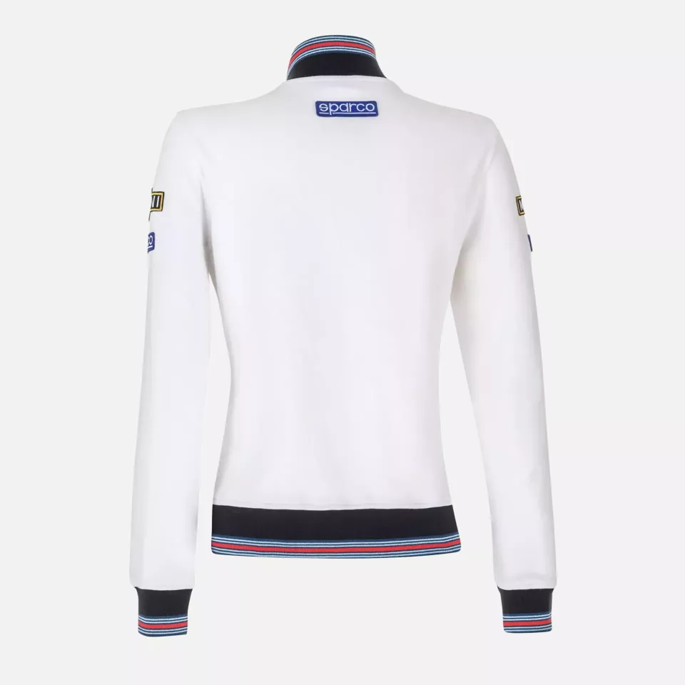Sparco 013033MR-BI, Martini Racing Women's Full Zip Sweatshirt, White, image 2, gallery thumbnail