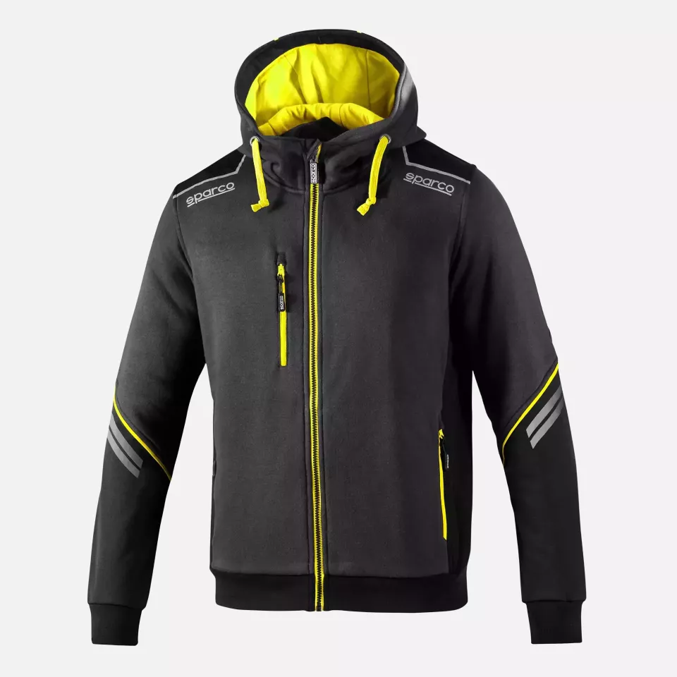 Sparco 02414GSGF, Colorado Full Zip Hooded, Dark Gray/Yellow, image 1, gallery thumbnail